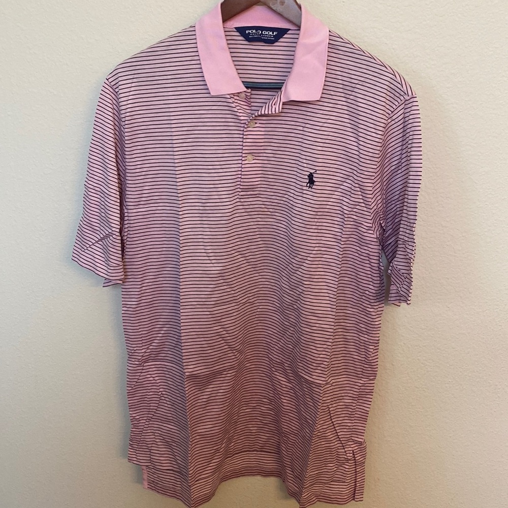Polo Golf Ralph‎ Lauren Pink/Black 100% Pima Cotton.Size L missing the size tag.